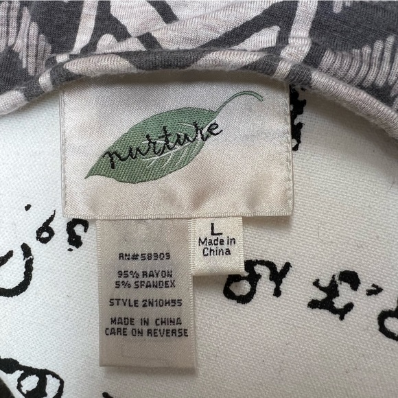 Nurture Gray Pattern Rayon and Spandex Soft & Comfy Long Sleeve Dress Size Large - Picture 6 of 11